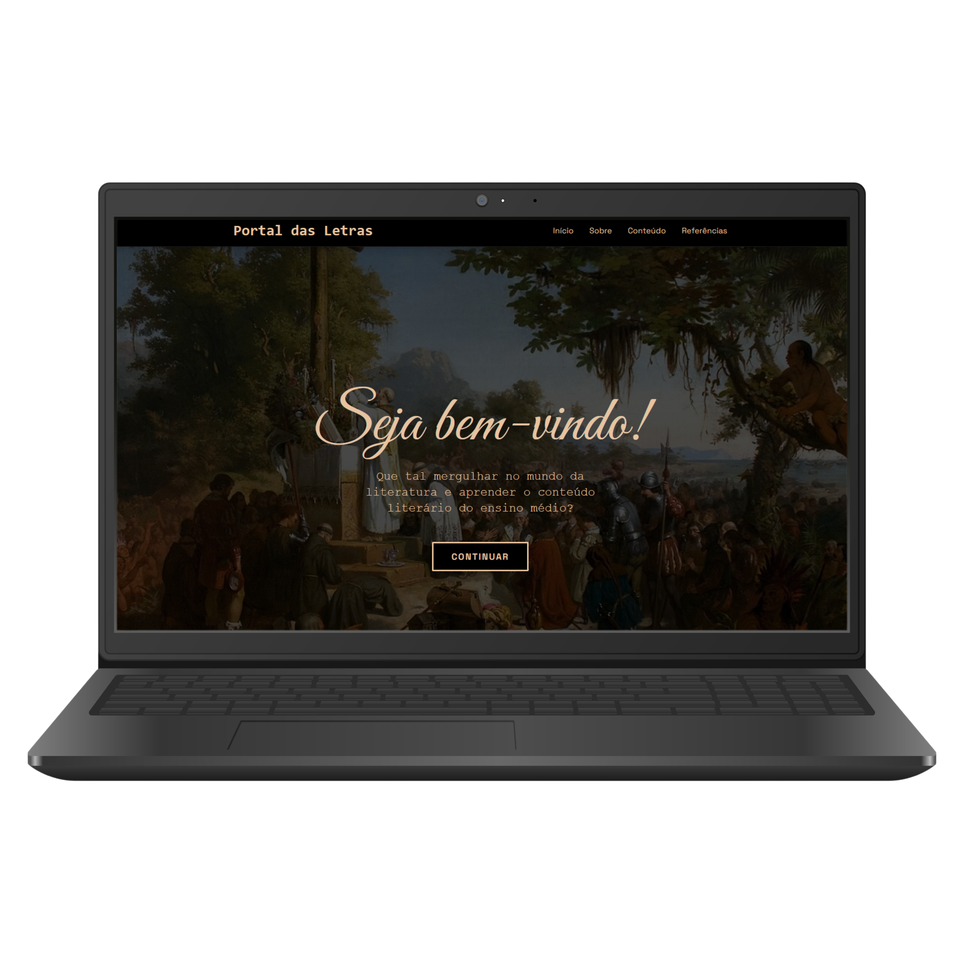 Portal das Letras - Projeto em Mockup de Computador